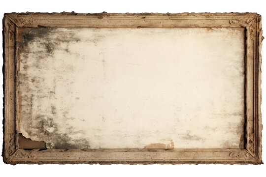 Texture and vintage frame on transparent background. Isolated.