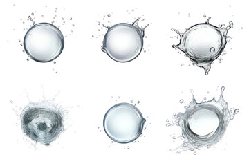 Water splashes. Water drops on transparent background. Isolated. - obrazy, fototapety, plakaty