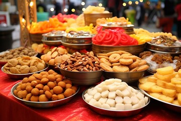 Candy and sweets during Chinese New Year.