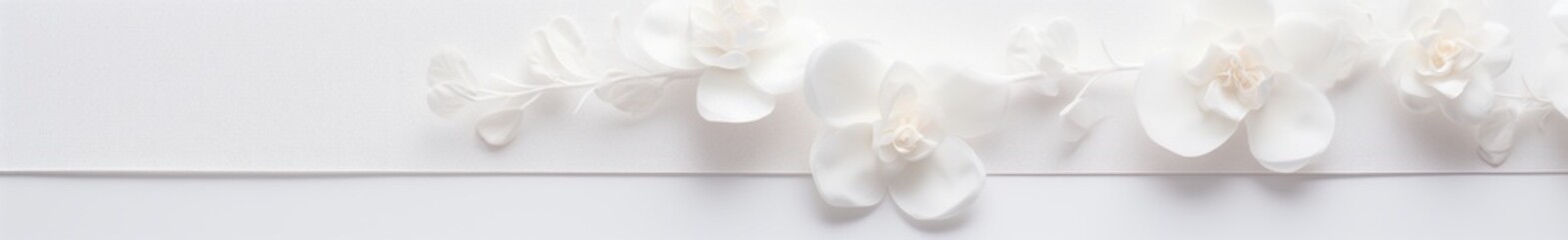  a group of white flowers sitting on top of a white piece of paper on top of a white sheet of paper on top of a white sheet of paper with a white background. - obrazy, fototapety, plakaty
