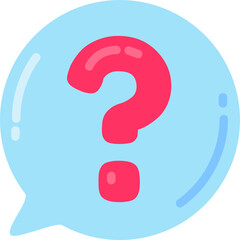 Question mark speak bubble. Company employees conversation. Discussion of goals and strategy at business meeting, online conference. Simple Flat vector isolated on white background