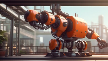 ai robot factory cinematic wallpaper