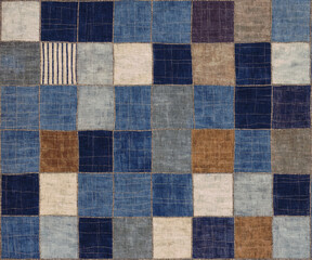 Decorative retro background with denim patchwork