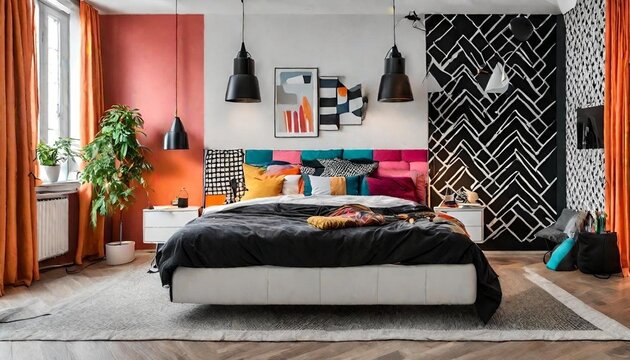 interior of bedroom with a bed