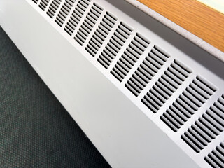 Modern air ventilation system: metallic ducts and vents in a minimalist interior