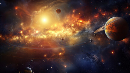 Obraz na płótnie Canvas galaxy in space. Generative Ai