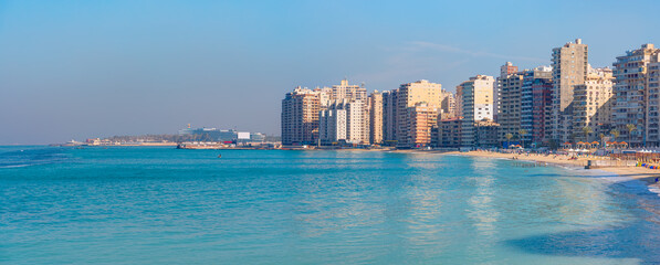 View of Alexandria harbor and  
buildings - Alexandria, Egypt 