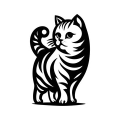 Fototapeta premium a cute cat modern and minimalist logo