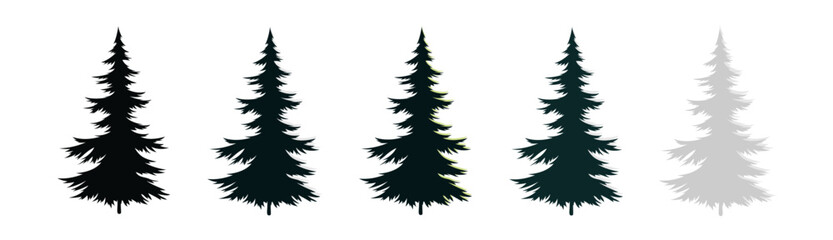 Christmas Tree. Tree Illustration. Christmas Symbol. Christmas tree icon collection. Silhouette Christmas Tree