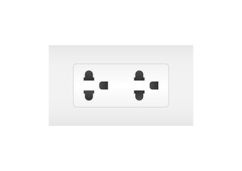 Electrical Outlet or Power Outlet. Vector Illustration Isolated on White Background. 