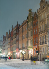 Obraz premium 2023-02-04; evening historical streets of Gdansk Poland