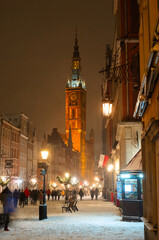 Fototapeta na wymiar 2023-02-04; Long Market Street The Royal Road. Gdansk, Poland.