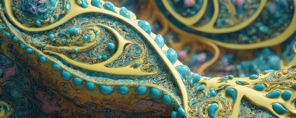 a close up of a sculpture with a lot of blue and yellow