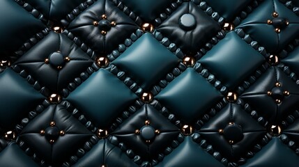 Naklejka premium A luxurious leather accessory, adorned with intricate quilted patterns in black and gold, evoking a sense of opulence and elegance