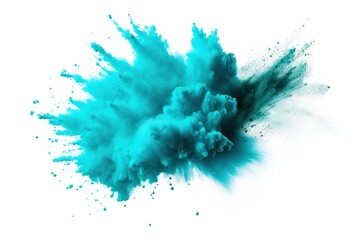  a blue colored substance is flying in the air with it's tail spewing out of it's center, on a white background of a white background.