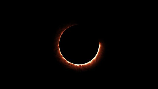 Abstract glowing neon light circle loading frame animation on black background  