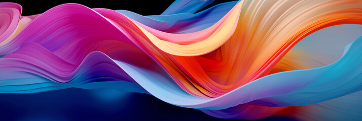 Colorful Abstract Background with Wavy Lines - Swirling Bright Colored Lines - Swirling Fabric - Multicolored Swirls of Paint