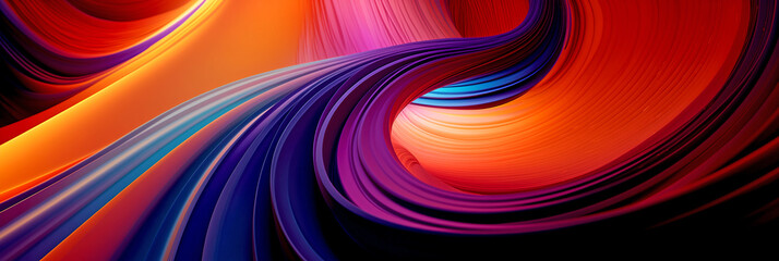 Colorful Abstract Background with Wavy Lines - Swirling Bright Colored Lines - Swirling Fabric - Multicolored Swirls of Paint