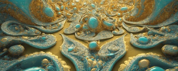 a very blue and gold abstract background