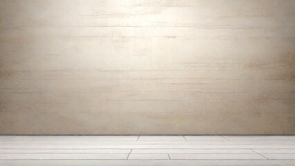 Empty room with wooden wall and floor, 3d render illustration background.