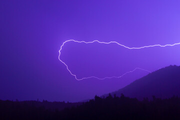 lightning in the night sky
