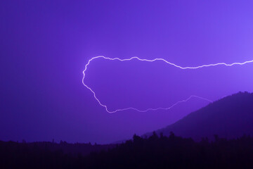 lightning in the night sky