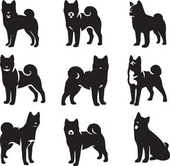 Icon Set Of Dog, Breeds, Canine, Pooch, Hound, Puppy, Mutt, Pet, Doggy editable vector