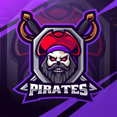 Pirates mascot gaming logo design