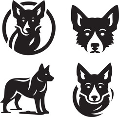 Icon Set Of Dog, Breeds, Canine, Pooch, Hound, Puppy, Mutt, Pet, Doggy editable vector