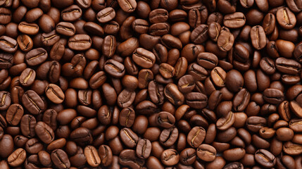 Fototapeta premium Coffee beans background. Top view. Close-up.