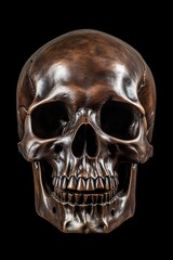 old skull on isolated black background