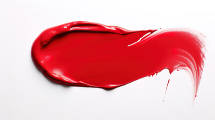 Red lipstick on a white background. Close-up.  - obrazy, fototapety, plakaty