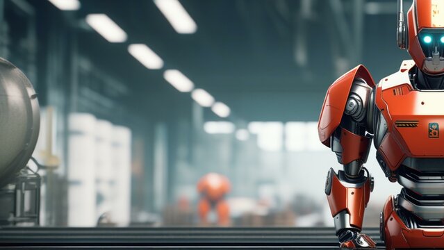 ai robot factory cinematic wallpaper