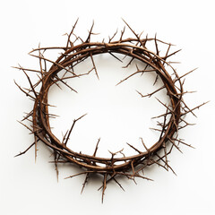 crown of thorns on a white background. Generative AI