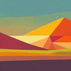 Cubism Mountain Landscape 
