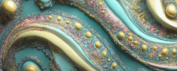 a close up of a blue and yellow wall