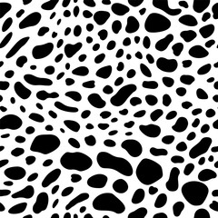 Seamless pattern with Dalmatian spots and cow prints