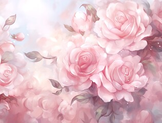 a pink rose wallpaper has white flowers