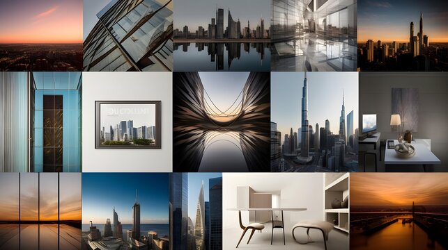 Collage of photos with the image of the city of New York.