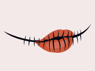 red  vampire lips Halloween vector.