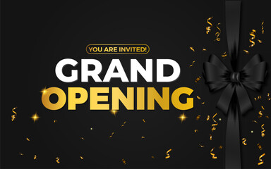 Grand opening ceremony luxury invitation banner design template 