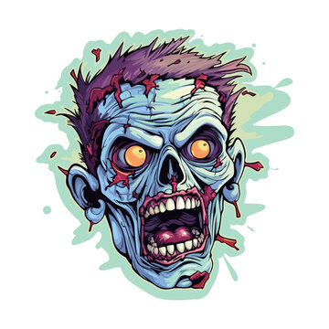 Undead Doodle - This name combines the concept of the undead with the idea of a doodle, indicating a sticker design that showcases a cartoon zombie illustration. It conveys a playful and artistic