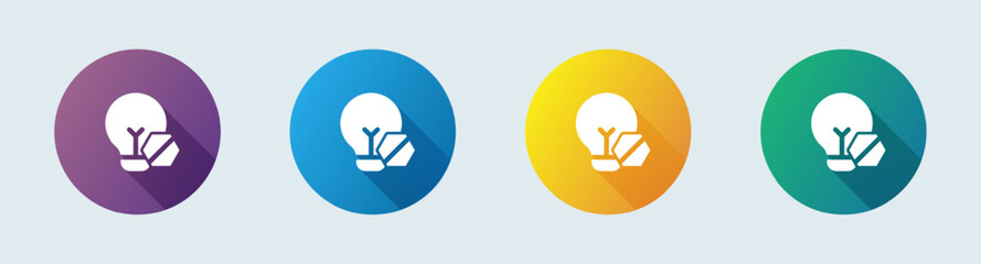 Light off solid icon in flat design style. Bulb signs vector illustration.