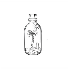 Antique bottle with cool illustrations inside