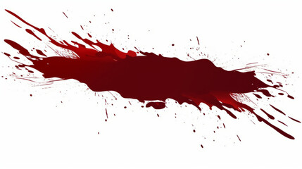 Blood splashes. Smudges and splashes of red liquid on a white background. Red ink splatters and drips.