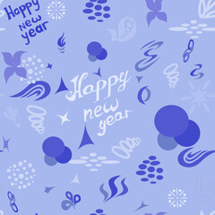 seamless color vector pattern in the style of the New Year holidays for prints on fabrics, banners, cards and wallpapers