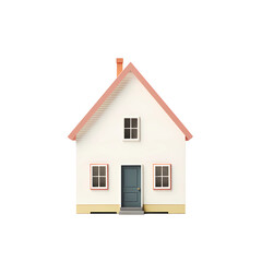 minimalistic tiny house illustration on a white background for real estate marketing