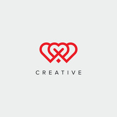 Heart vector symbol logo icon design template elements.