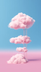 ladder in the clouds over the sky