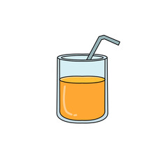 Iced orange drink illustration on white background - 695449929